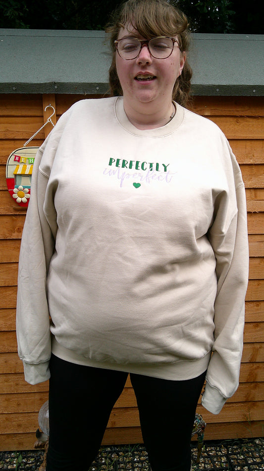 'Perfectly Imperfect' stone sweatshirt
