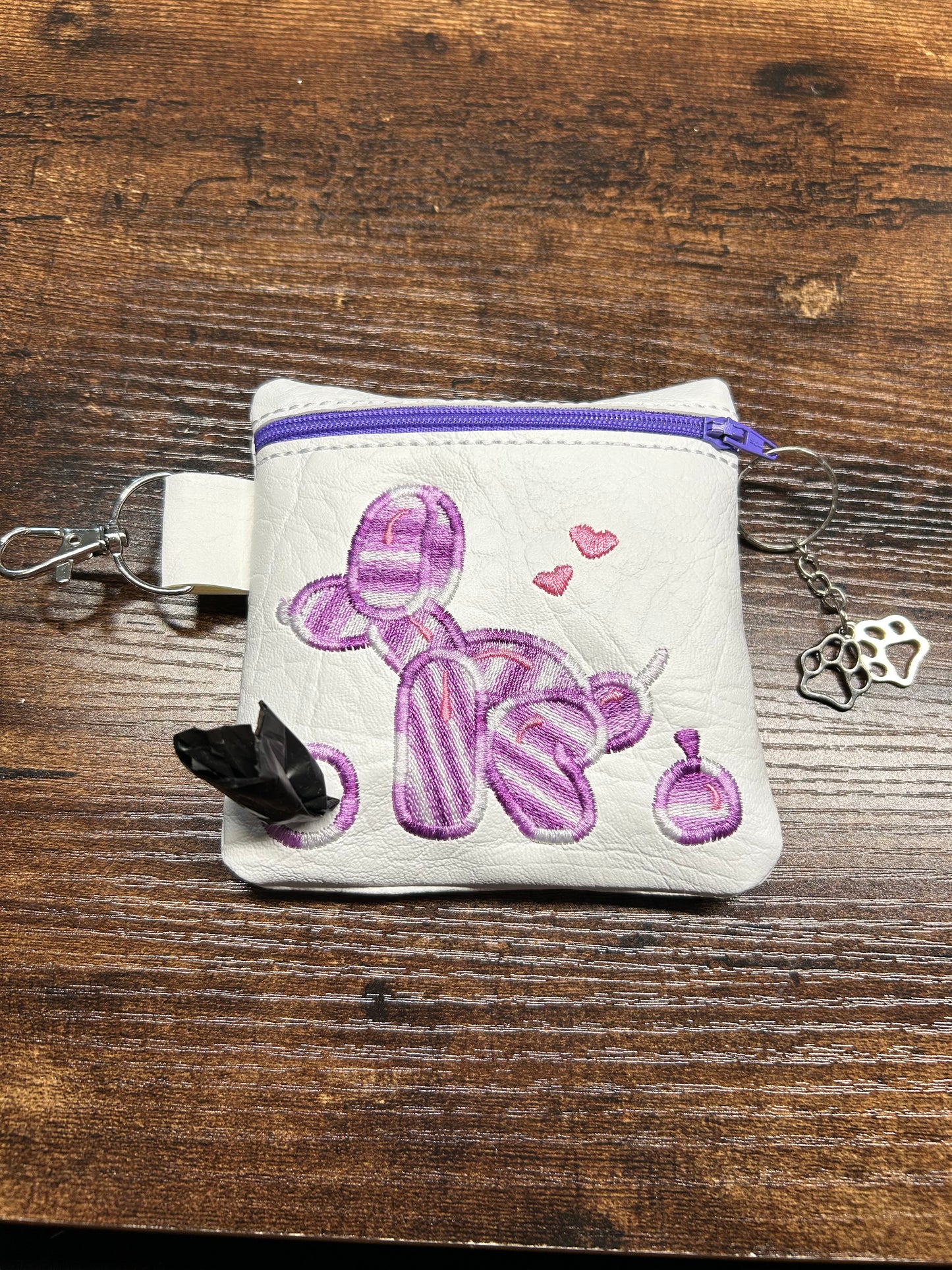 Balloon Dog Embroidered Pet Poo Bag Holder