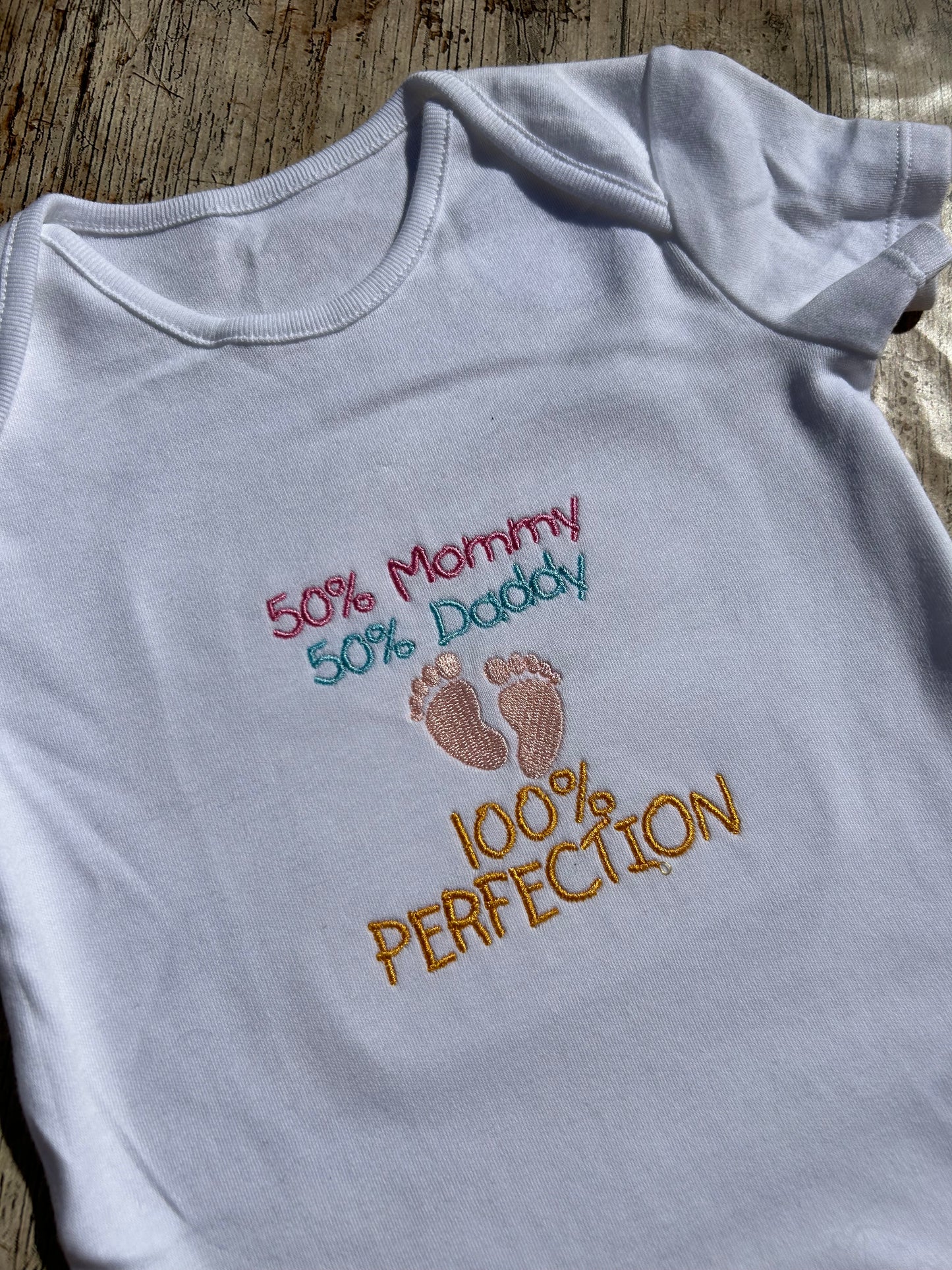 Baby Embroidered Vest 100% Perfection for the New Baby Girl or Baby Boy