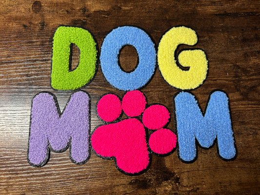 Dog Mum Chenille Patch (patch only or on clothing)