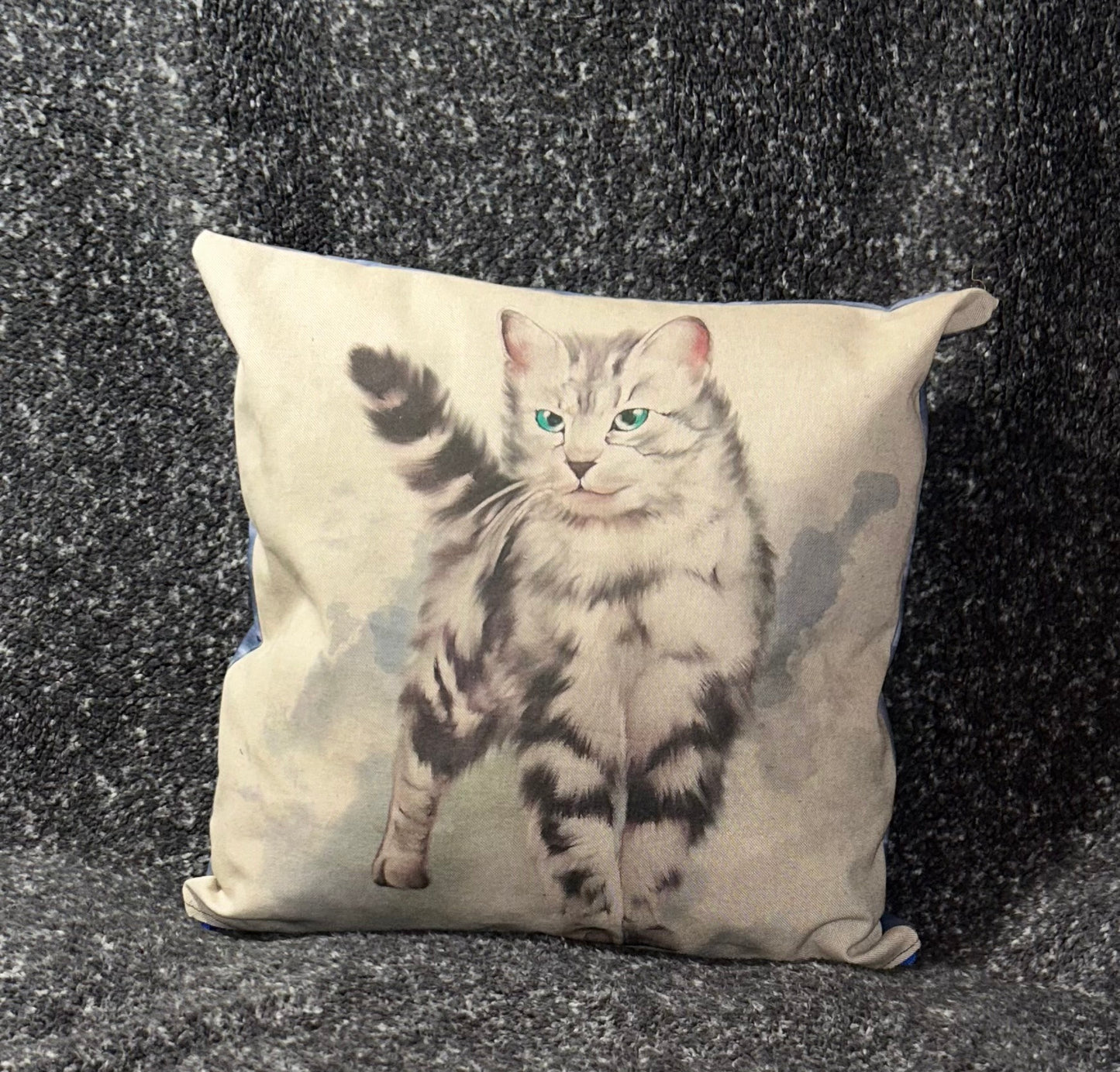 Grey Cat with Green Eyes