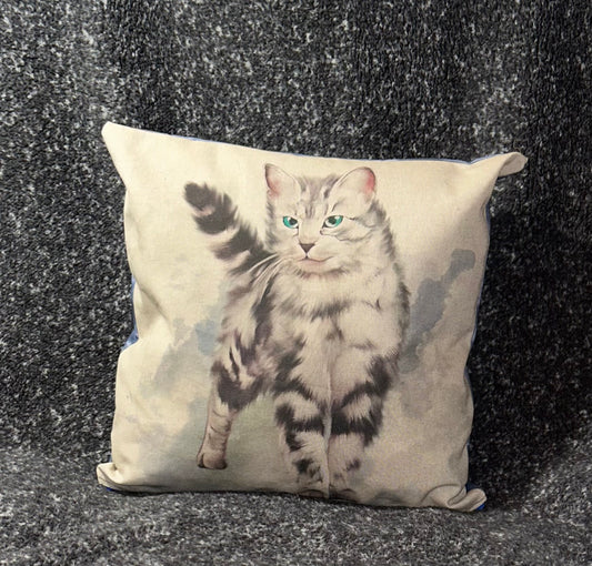 Grey Cat with Green Eyes