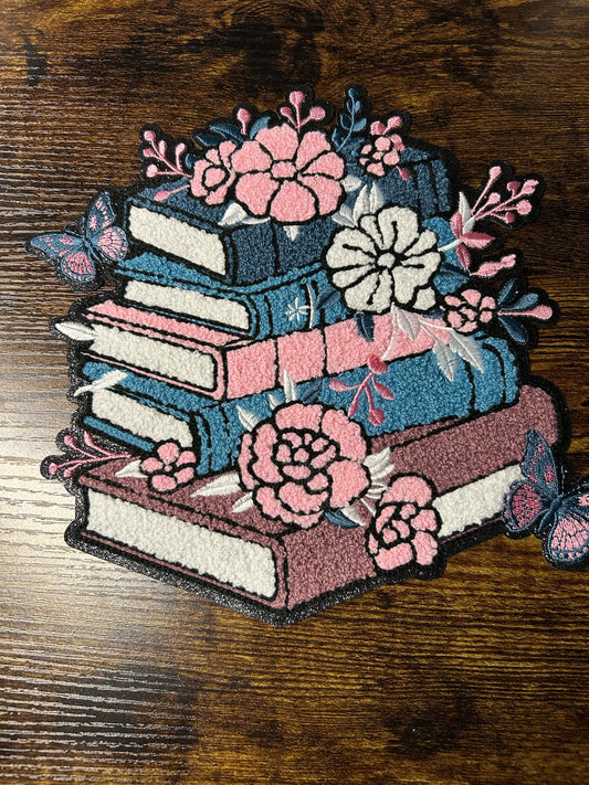 Book Stack Patch (patch only or on clothing)