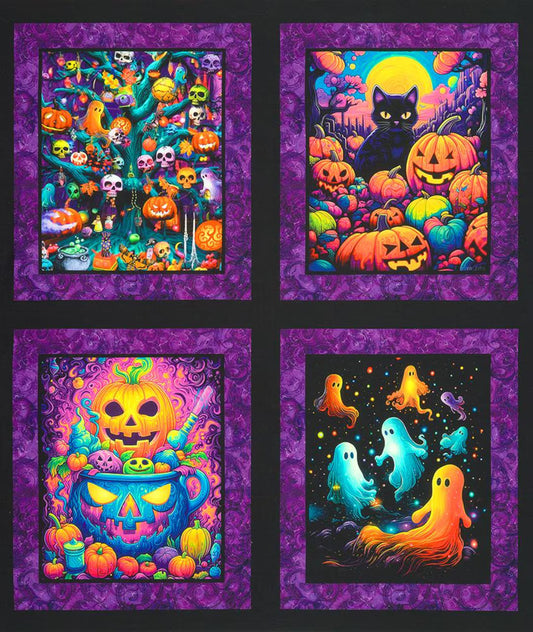 Spooky Halloween set of four panels