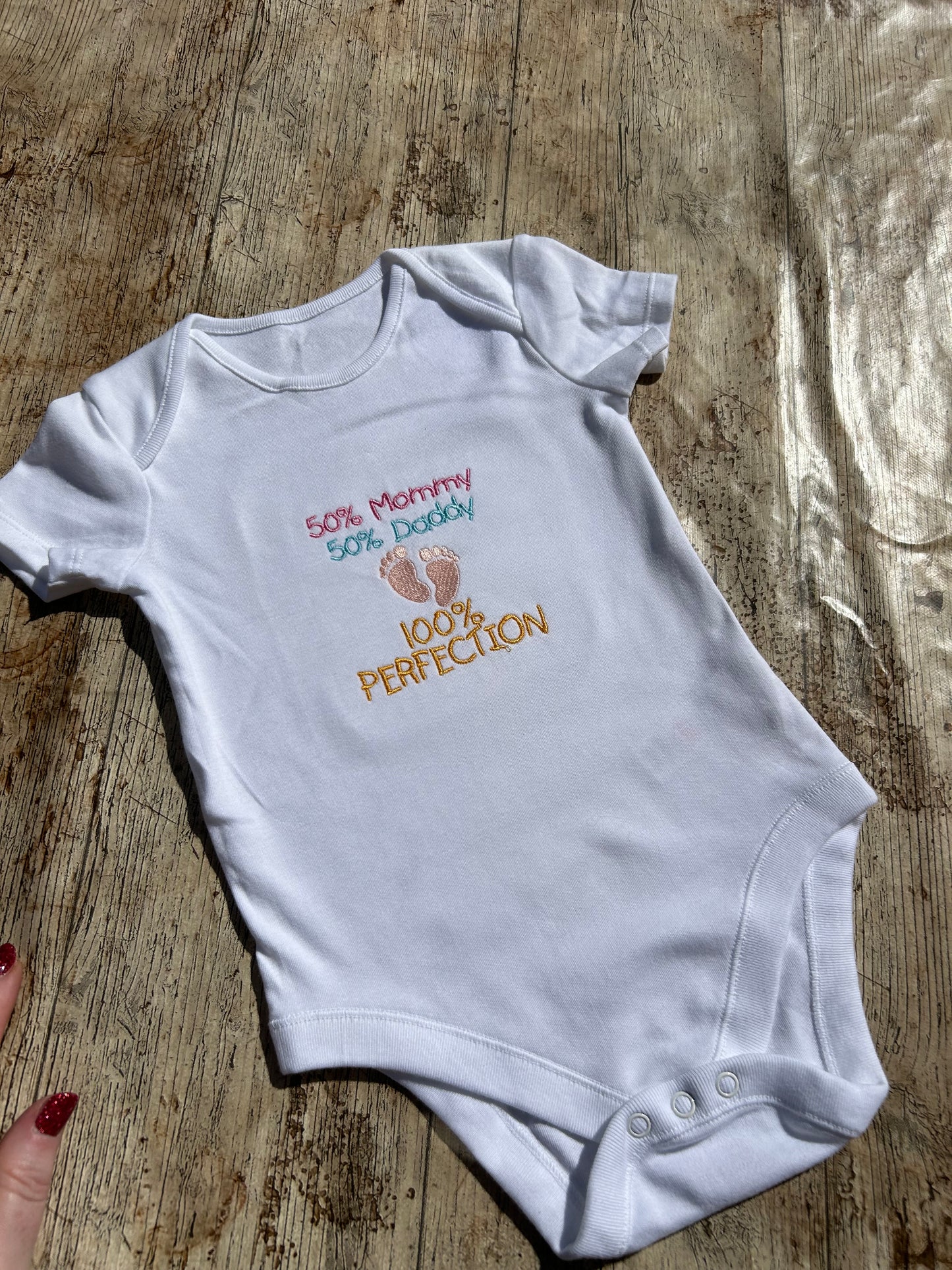 Baby Embroidered Vest 100% Perfection for the New Baby Girl or Baby Boy
